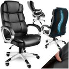 Chaise de bureau - TECTAKE - Fauteuil de direction JONAS avec accoudoirs rembourrés et fonction de bascule réglable - Noir