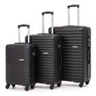 TORTUE. TORTUE Valise - Set de 3 Valises 55cm-65cm-75cm - ABS - 4 roulettes Doubles - Cadenas Integré- Noir