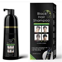 400ml Shampooing Naturel Cheveux Noirs, Gray Coverage 3-In-1 Shampooing Blanc à Noir pour Hommes et Femmes Soft Plant