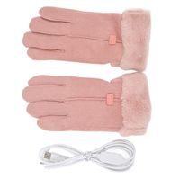 RHO- Gants chauffants pour femmes Rose USB Gants chauffants Chauffe-mains Conception d'écran tactile Température réglable pour