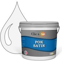 POK SATIN : Peinture Satin Lessivable Blanc Oxydé 100m² - 10L