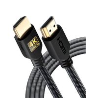 PowerBear 4K HDMI Cable 3 m | High Speed, Braided Nylon & Gold Connectors, 4K  60Hz, Ultra HD, 2K, 1080P, ARC & CL3 Rated