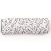 TODAY Coussin polochon déhoussable imprimé floral coton CHARME blanc 45x15 cm