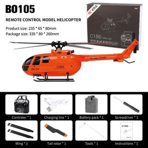 DRONE Orange 1B-Hélicoptère C186 RC 2.4G, 4 Canaux, 4 Pr