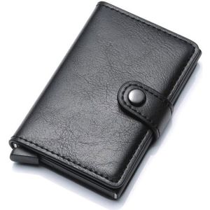 PORTE CARTE Porte Carte Anti RFID Blocage Anti Vol - Marque - Modèle - Couleur NOIR - Matière cuir PU + alliage