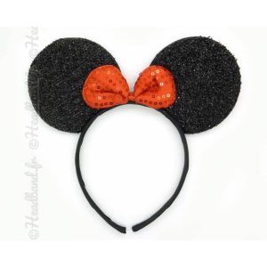 Bascolor 4 Pi/èce Minnie Bandeau Oreilles Souris Bandeau Mignon avec Noeud /à Sequins Bandeau Oreilles danimaux Accessoires pour Cheveux pour Enfants Adultes