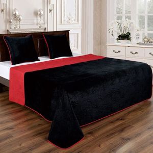 Dessus De Lit Rouge Et Noir