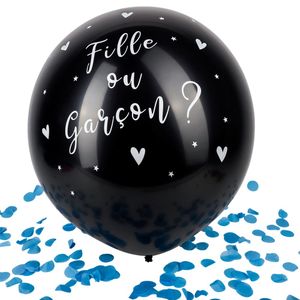 BALLON DÉCORATIF  Ballon géant noir - GENDER REVEAL PARTY - Garçon -
