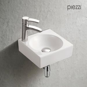 Lave Main Suspendu Mini Lavabo Céramique Mural pour WC Vestiaire Salle de Bain