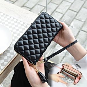 ZOOEASS Mini porte-monnaie en cuir véritable avec fermeture éclair et anneau porte-clés Triple fermeture éclair Pour femme