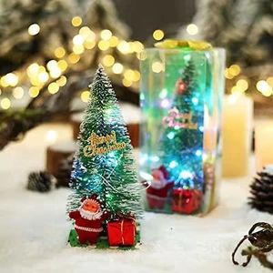 6 Pcs Sapin de Noël Miniature Mini Sapin de Noël Artificiel Mini Sisal Arbres avec Base en Bois Arbre de Noël Miniature Idéal pour Décoration Noël Chambre Loisir Créatif de Noël 4 Tailles