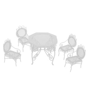 MAISON POUPÉE EBTOOLS 1:12 Mini chaise de table de maison de poupée 5pcs Mini Chaise de Table de Maison de Poupée Bricolage Scène de Jardin