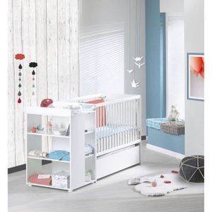 LIT BÉBÉ SAUTHON ELOI Lit Combiné 3 en 1 Évolutif 60 x 120 en 90x190 cm - Blanc