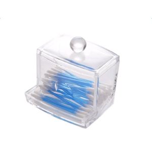 DISTRIBUTEUR DE COTON Kentop Distributeur tiges petite boîte Coton Rangement cosmétiques acrylique couvercle transparent