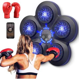 SAC DE FRAPPE music boxing machine intelligente Équipement électronique d'entraînement de boxe mural LED Cible de boxe pour adultes Bluetooth