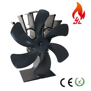 POÊLE À BOIS PRUMYA Ventilateur de poêle à bois 6 lames pour bois-brûleur à bois-cheminée, distribution de chaleur écologique et efficace