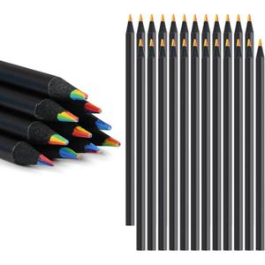 CRAYON DE COULEUR 24 Pièces De Crayons Arc-En-Ciel, Ensemble De Crayons De Couleur Pour Adultes Et Enfants, Crayons Multicolores Pour Le Dessin[L3878]