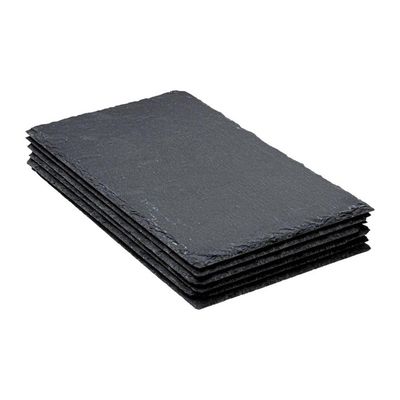 Assiette Ardoise Lot De 6 Assiettes En Ardoise Rectangulaires - 22 X 14 Cm - Pour Présentation Ou Décoration