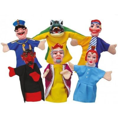 Set 6 Marionnettes a main theatre enfant - Personnages : Guignol, Gendarme,  Roi, Princesse, Diable, Crocodile - Tissu, plastique - Cdiscount Jeux -  Jouets