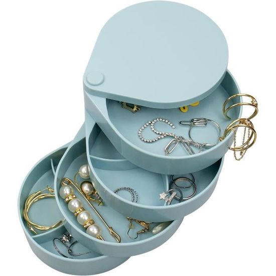 Boîte À Bijoux Femme, Rotatif Boite Rangement Bijoux 4 Couches Avec