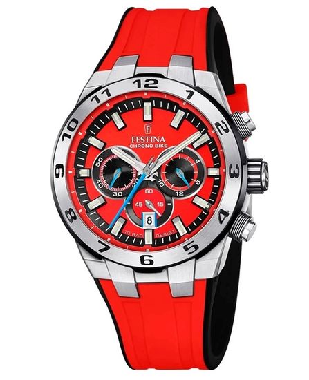 Montre Homme FESTINA F20671/5 BIKE ROUGE BRACELET EN CAOUTCHOUC