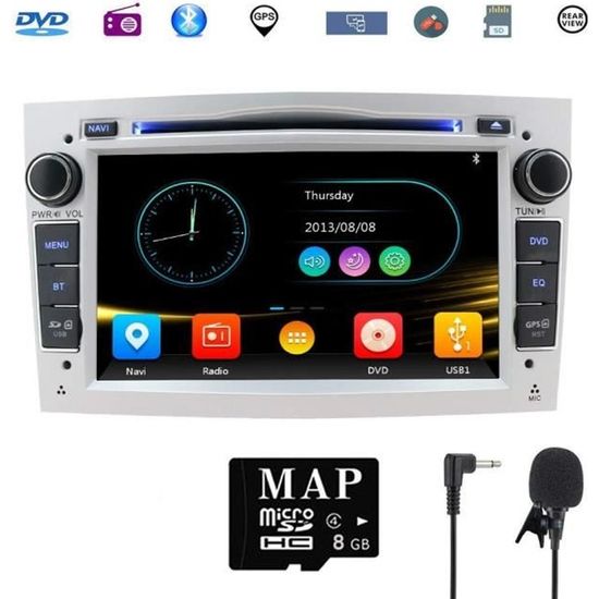 Stereo Home 7 pouces Autoradio GPS Navigateur pour Voiture pour Opel, unité de tête stéréo Voiture 2 Din avec Lecteur de CD/DVD,