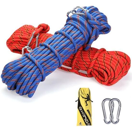 Corde Statique 10m, Noire, Pour Escalade Extérieure Et Loisirs, Résistante