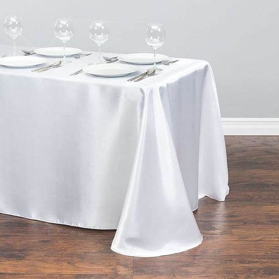 Cote Table Nappe blanche en tissu Nalia, Pour 4 à 6 pers. (larg. 160 x  long. 160 cm)Seulement 1 produit disponible merveilleux cadeau - Cuisine  Soldes 2022