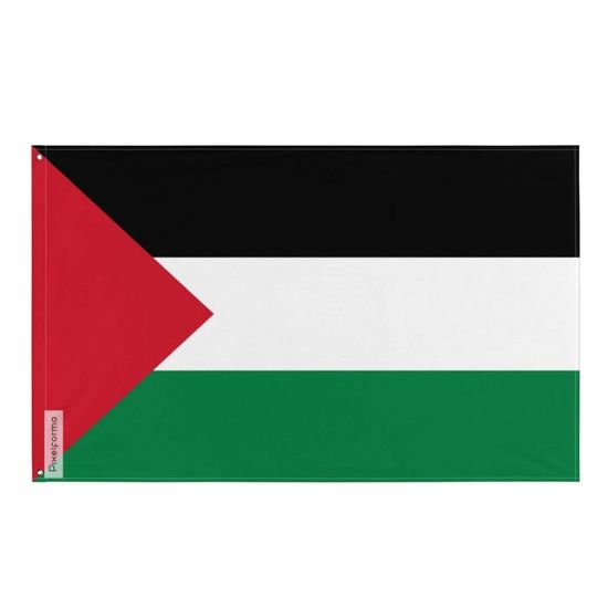 Digni Drapeau Palestine Sur Hampe En Bois – 60x90 Cm, Résistant, Intérieur/Extérieur, Couse Renforcée
