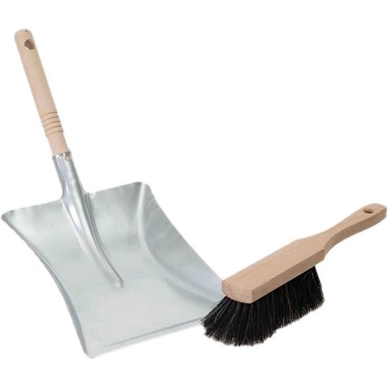 Balai En Soie Grise 60cm - Manche Bois - Pour Dépoussiérage Intérieur - Nettoyage Doux Et Efficace
