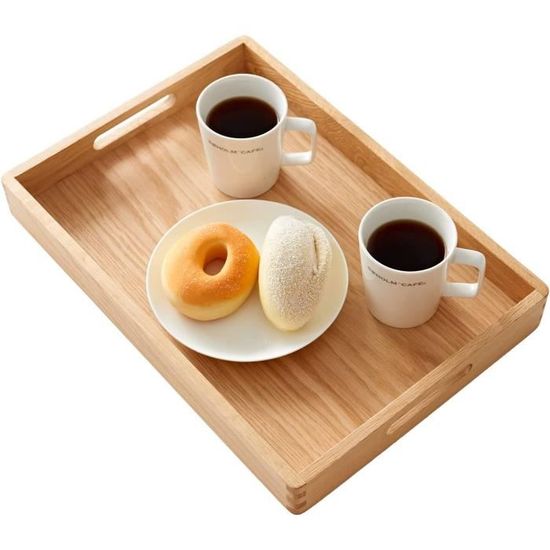 Plateau De Service En Chêne Avec Poignées, Plateau à Manger Pour Genoux