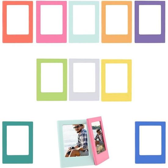 20 Cadres Photo Magnétiques Pour Frigo - 2 Tailles (9.3x6.3 Cm Et 7.2x6.4 Cm), En Plastique PP, Noir