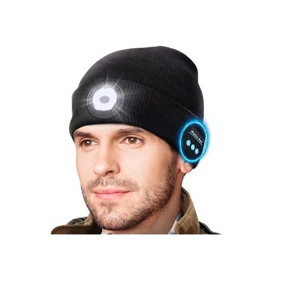 Idée Cadeau Original - Bonnet Bluetooth Doux Et Chaud Lavable Pour Noël, Musique, Ski, Promenade - Calendrier De L'Avent Homme Femme