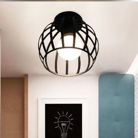 Suspension Lustre abat-jour Led Design Rétro E27 pour Salon Loft Sans ampoule TYPE 8