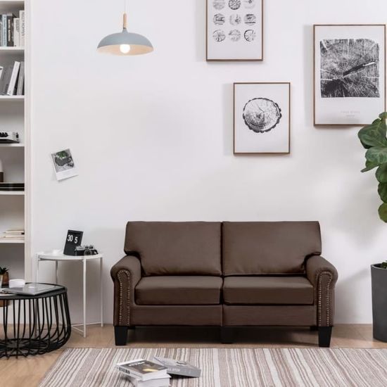 💚7004Bonne qualité- Canapé scandinave d'angle - Canapé droit fixe 2 places - Canapé de relaxation Confortable - Sofa Divan Canapé d