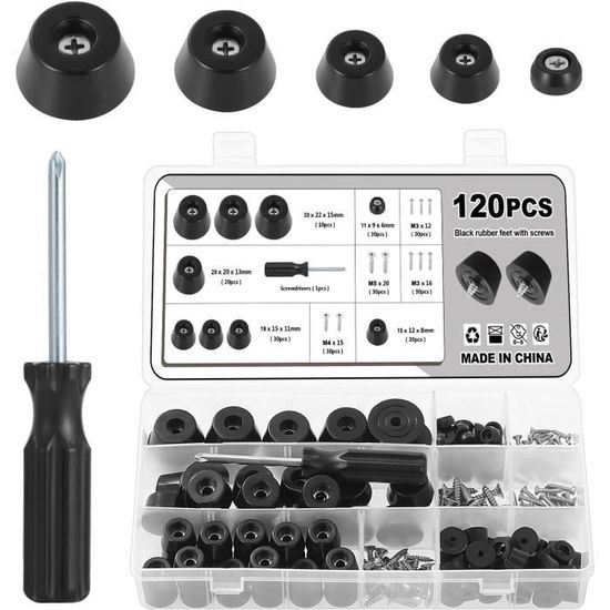 Lot De 40 Pieds De Planche à Découper En Caoutchouc Avec Vis En Acier Inoxydable 304 059~p150316142