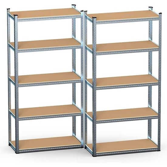 Yaheetech 180 x 120 x 60 cm Étagères Charge Lourde Clipsable Résistant Capacité 875 kg Meuble de Rangement Garage Cuisine Chambre Bleu