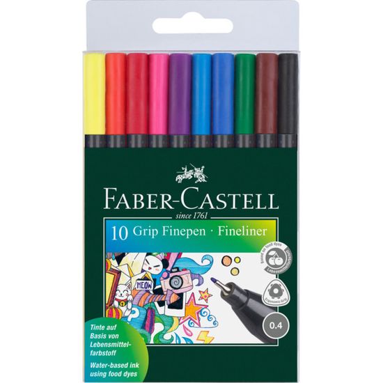 Feutre Coloriage Adulte Faber castell Faber-castell feutre fin grip finepen, étui de 10 - Cdiscount Beaux
