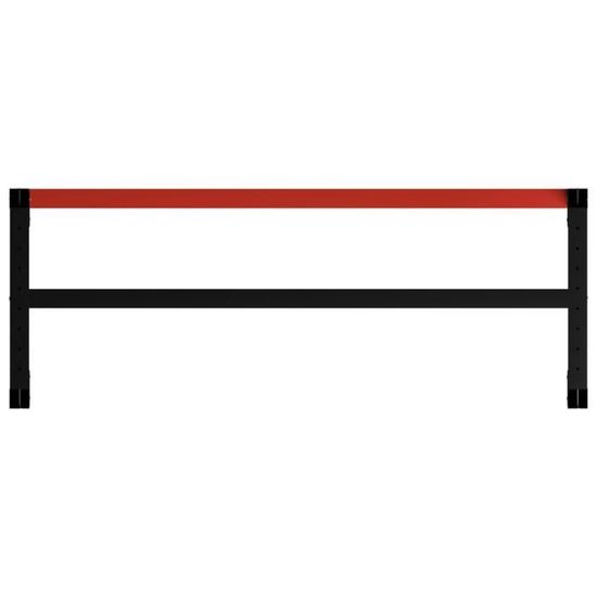 Telaio Banco Da Lavoro In Metallo 150x57x79 Cm | Struttura Rinforzata Nero/Rosso, Con Fori Preforati