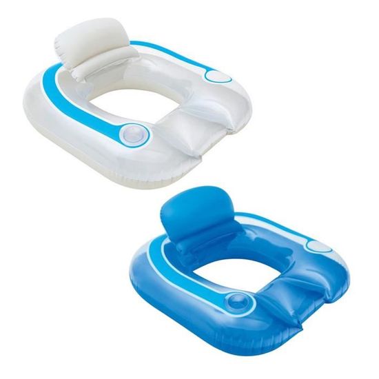 Riforla Chaises Flottantes Gonflables pour Piscine Sièges Flottants pour Piscine Flotteurs pour Adultes avec Porte-Gobelets et Poignées Jouet Gonflable