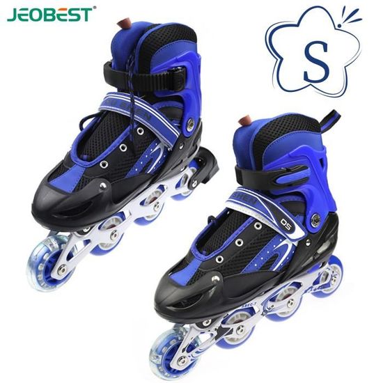 Patins à Roulettes Pour Enfants Réglables - Taille S (pointures 27-32) Ou M (32-37), Roues Lumineuses, Freins Doubles