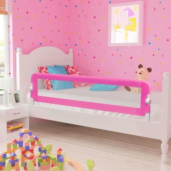Barrière de lit Barrière de Sécurité pour  Bébé  pour enfants 102 x 42 cm Rose