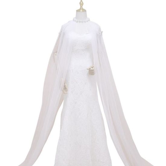 1pc maille Cape de mariage perle gland Tippet longue cape de mariée habillage pour   FLEUR-PLANTE ARTIFICIELLE - FLEUR SECHEE