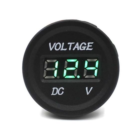 Voltmètre LED Numérique étanche - 12V-24V Voiture, écran Vert, Dimensions 3,5x2,7 Cm - 3