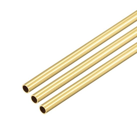 Produktbild von Sourcing Map 2x Messing Rundstab Massiv 5mm X 200mm – Drehstangen-Vorrat, Korrosionsbeständig, Glatte Oberfläche