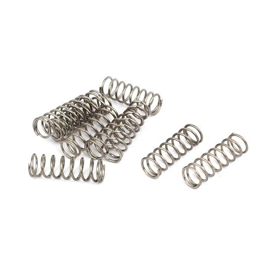 Lot de 10 ressorts de compression argentés, ressorts argentés de 10 à