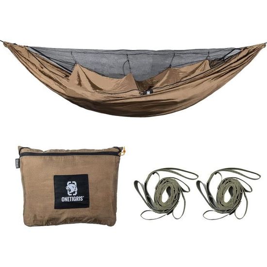 Hamac de voyage léger avec moustiquaire pour camping et randonnée