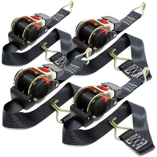 YAYODS Lot De 4 Sangles D'Arrimage Airline Fitting 5 M – 25 Mm Large, Boucle Rapide, Pour Rails D'Avion Orange