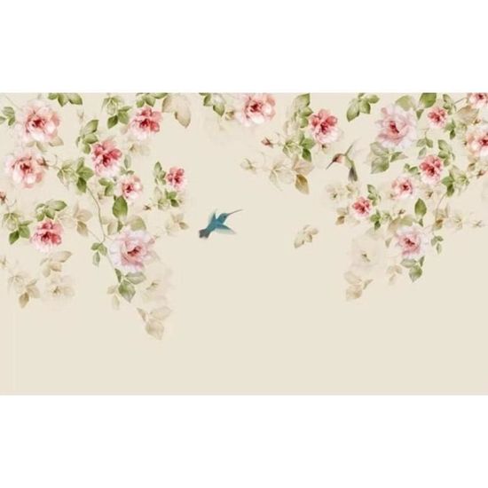 Papier peint bande décorative motif fleur Tapisserie fleurie rose pour