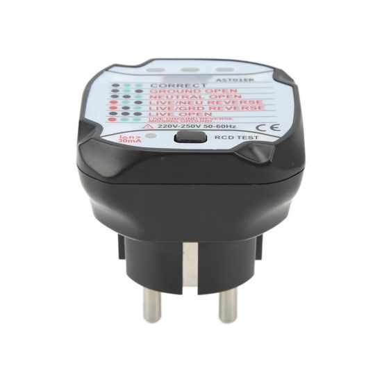 HURRISE Testeur De Prise De Courant ST02D Testeur De Prise électrique Détecteur De Polarité De